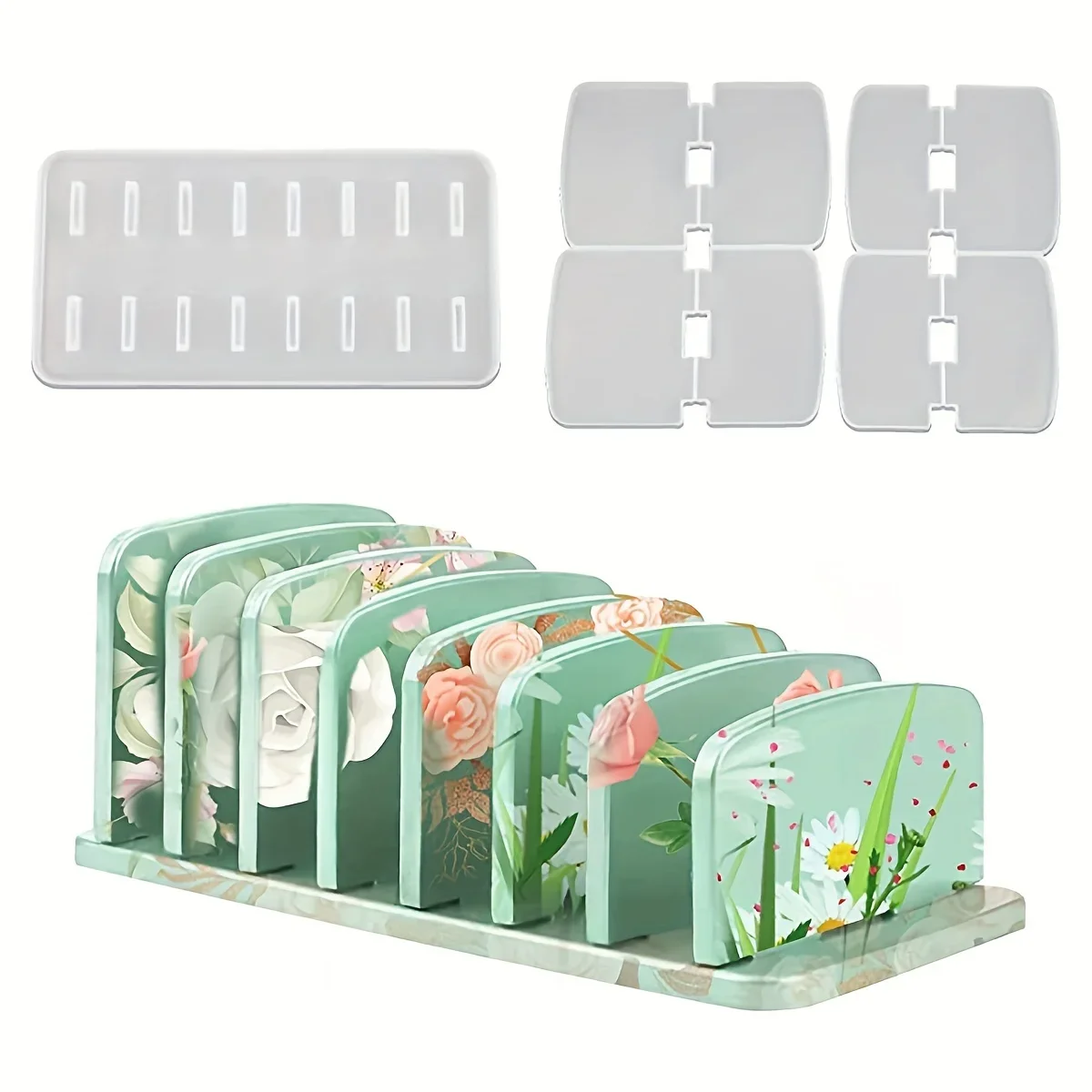 1 set Silicone Resin Mold for Eye Shadow and Makeup Brush Storage-Display Organizer and DIY Craft Jewelry Making Mold