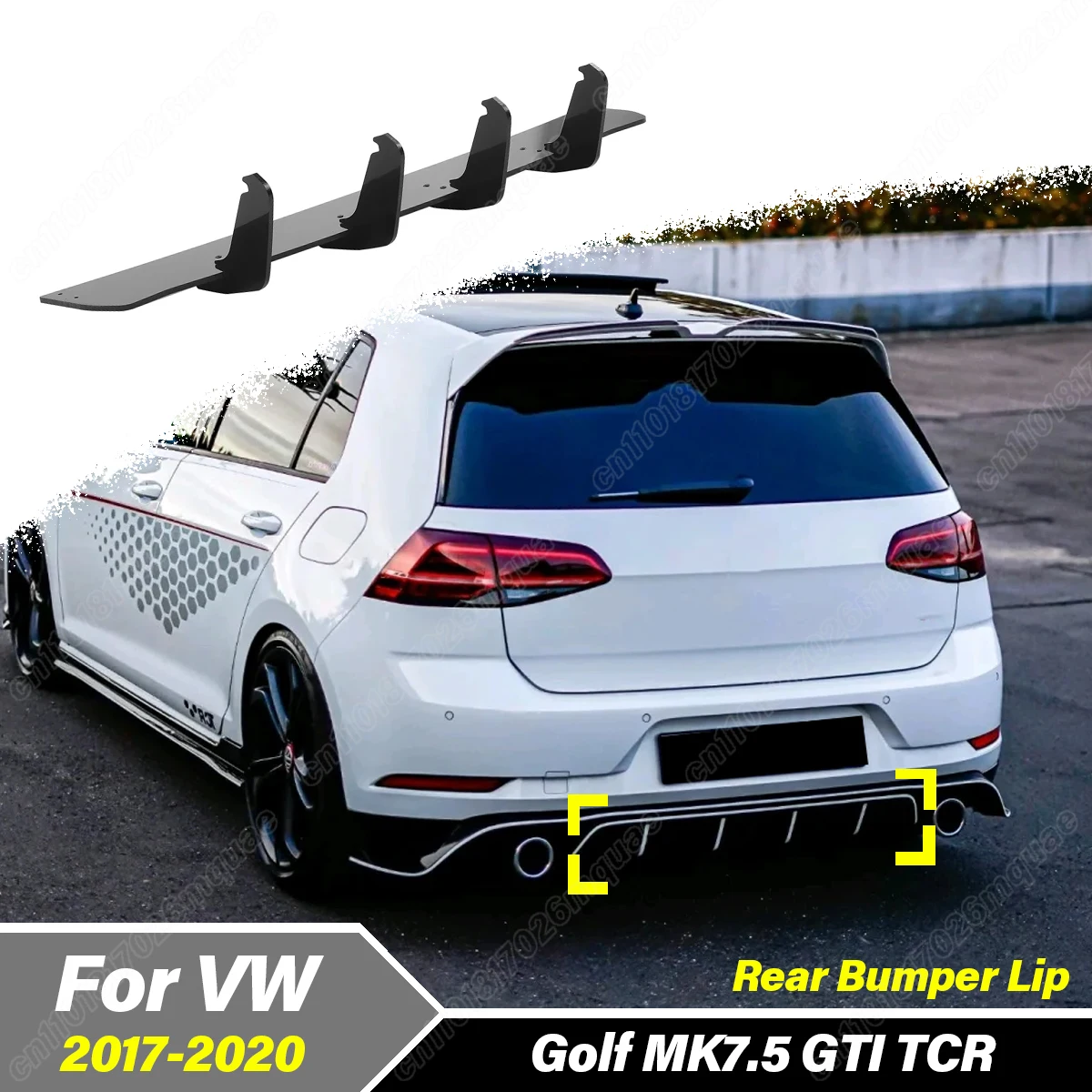For Volkswagen Golf MK7.5 GTI TCR 2017 2018 2019 2020 Rear Lower Bumper ...