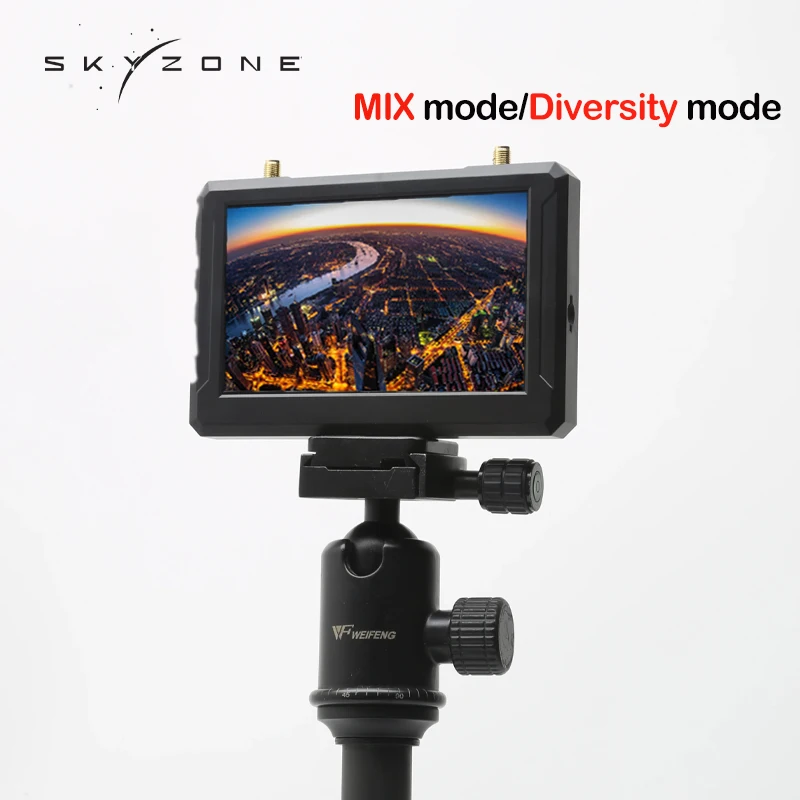 SKYZONE 5,8 ГГц 48-канальный 5-дюймовый FPV-монитор со встроенной батареей DVR 800*480 для гоночного самолета, радиоуправляемый квадрокоптер, FPV-мультикоптер, часть