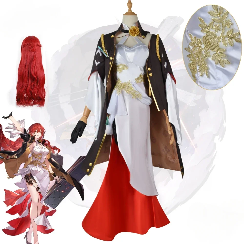 

Anime Game Honkai Star Rail Himeko Cosplay Sexy Women Dresse Wig Set Halloween Uniform Carnival Clothes