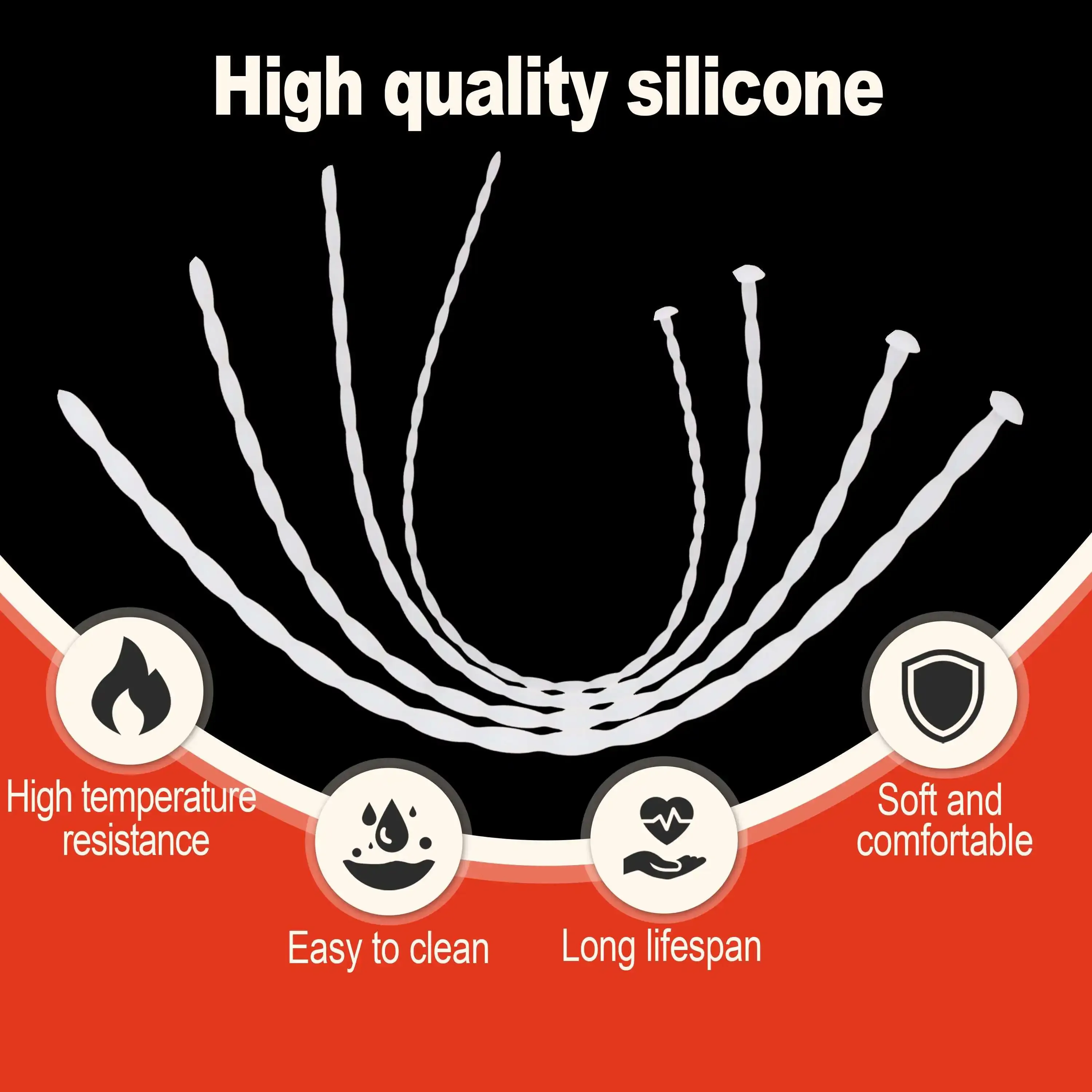 Silicone Wave Horse Eye Stick White Urethral Dilator Sextoys SM Penis Plug Men Urethra Masturbation Stimulator Adult Supplies