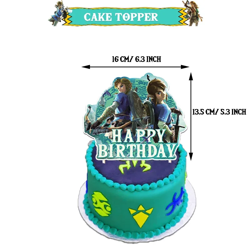 Zelda-Themed Birthday Party Decor Set with Flags and Balloons