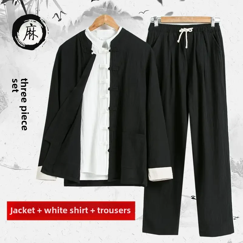 Black three-piece jacket + base + trousers