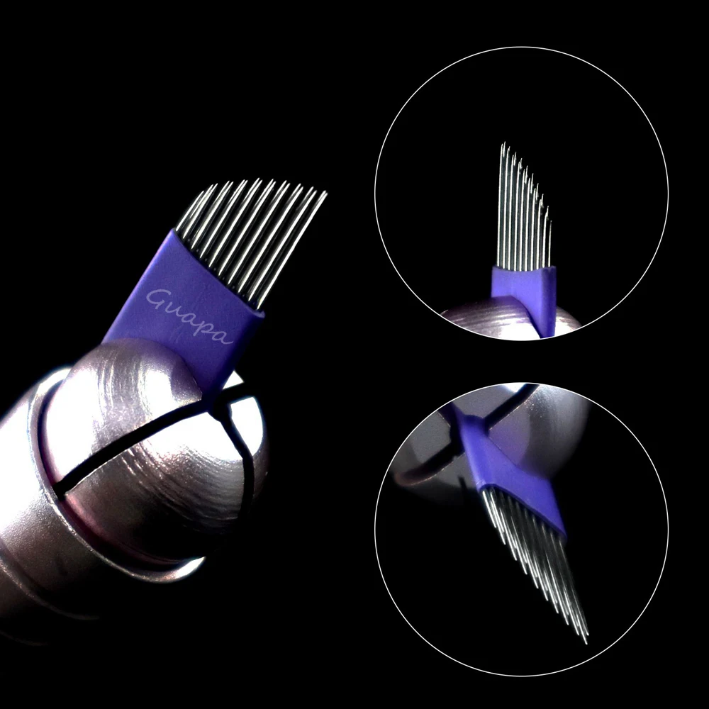 Dual Magnum 19 pins Eyebrow Microblading Needles Sterile Disposable Tattoo Brows Microshading Blade with 0 35mm