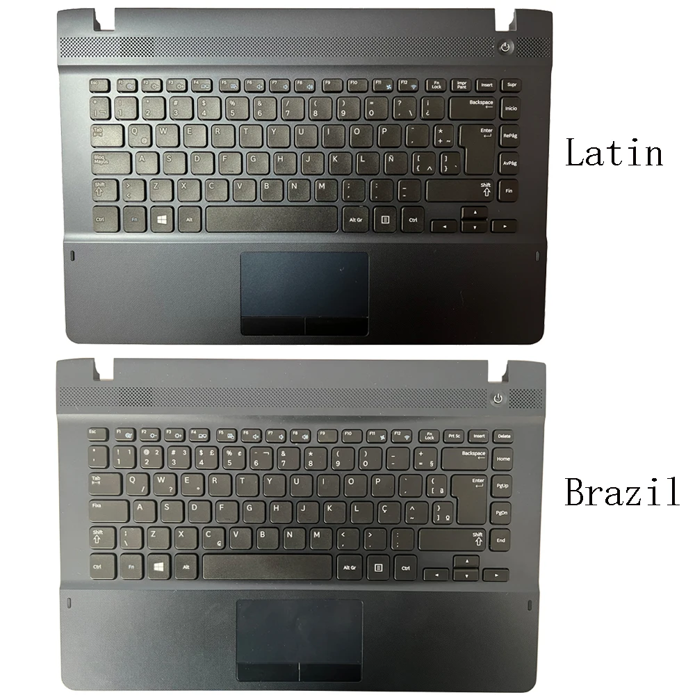 Teclado Brasil Latim para Samsung Np270e4e Np270e4v Np275e4v Np300e4e com Apoio de Mãos Touchpad Capa Superior Ba7504435k Novo