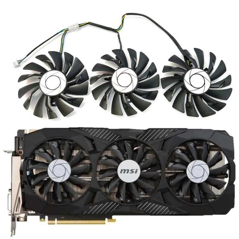 Gtx 1080 Gpu Ventilador para Msi Gtx 1080ti 1080 1070ti 1070 1060 980 Duke Placa de Vídeo Ventilador de Refrigeração Novo Lote 85 mm 4pin Pld09210s12hh