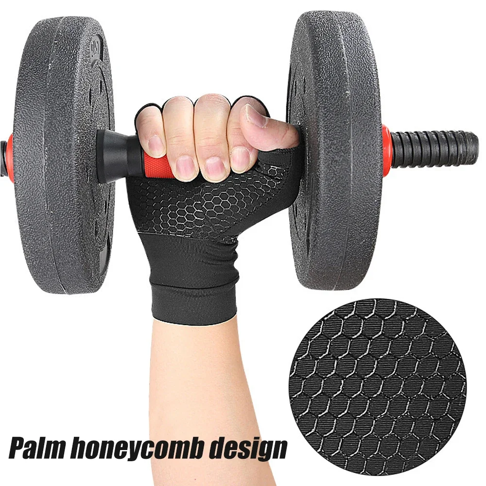 Compression Gloves Fingerless Copper Ion Fiber Arthritis Relief Press Protective Joint Rehabilitation Care Training