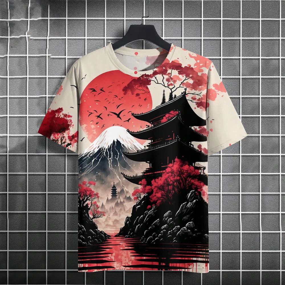 Men Short Sleeve Samurai Warrior T Shirt