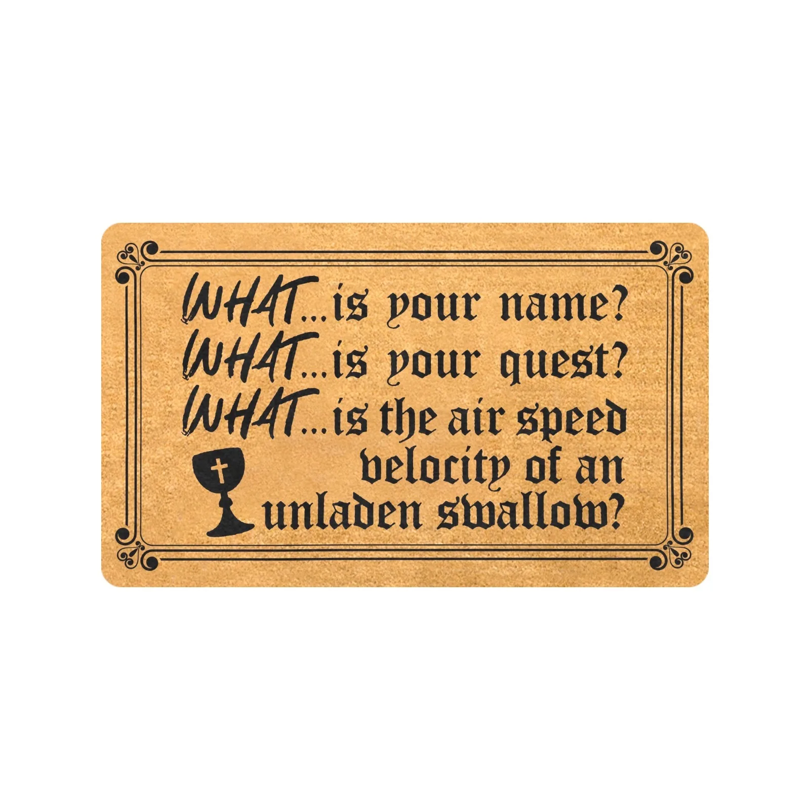 

Monty, Python and The Holy, Grail Door Mat Welcome Mat Funny Doormat Non-Slip Carpet Rugs for Home/Indoor/Outdoor 18"x30"