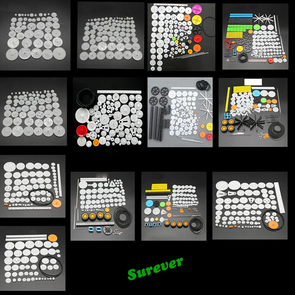 Diy Paraíso Vários Pacotes de Engrenagens de Plástico Kit Polia Cinto Eixo Engrenagem Worm Coroa Conjunto Engrenagem do Motor