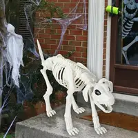 Halloween Skeleton Dog Skeleton Animal Plastic Puppy with Posable Joints Halloween Party Favors Decor for Yard Garden Lawn Patio 1
