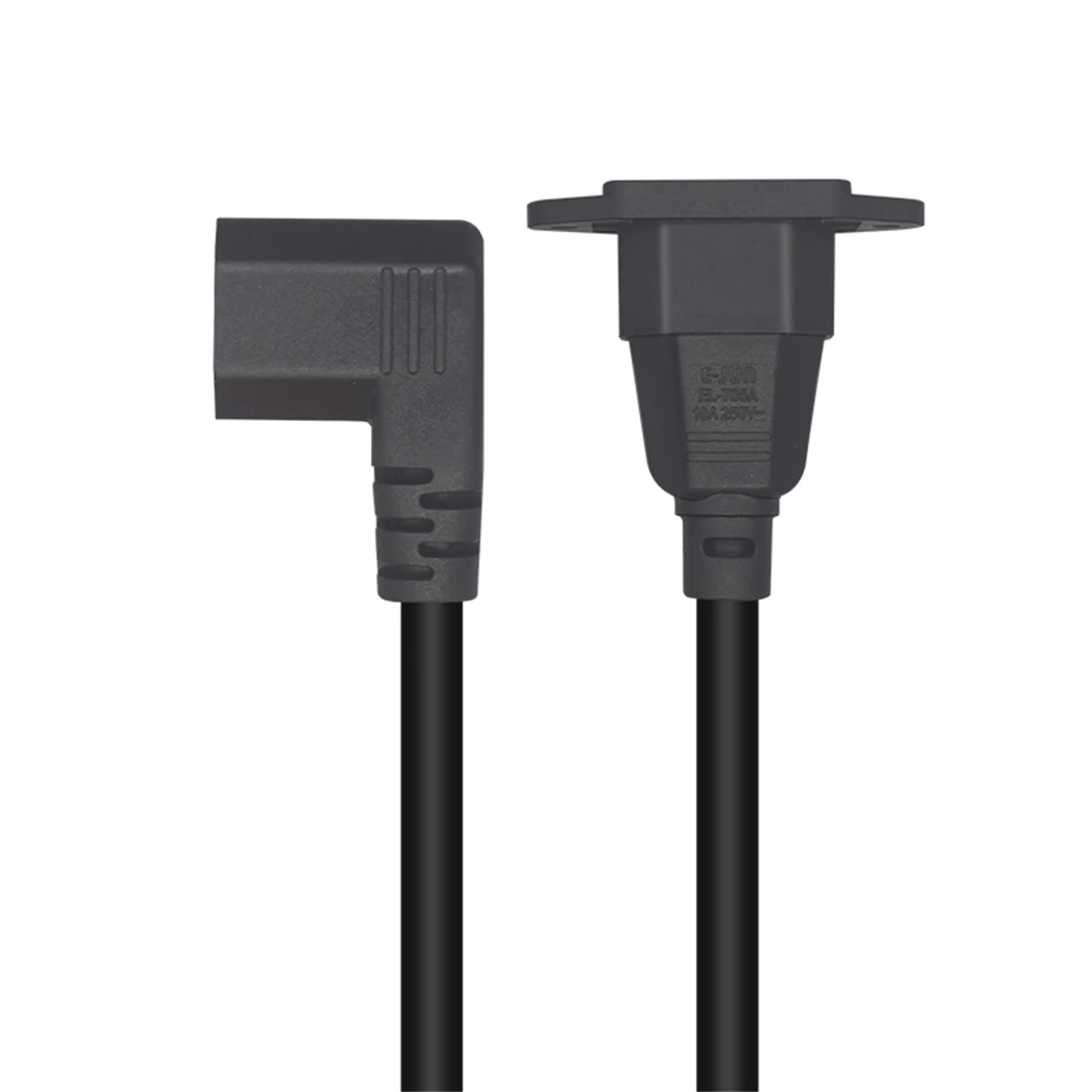 JORINDO IEC320 C14 to C13 Power cable, C14 with screw hole to C13 right Angle design, length of 30cm