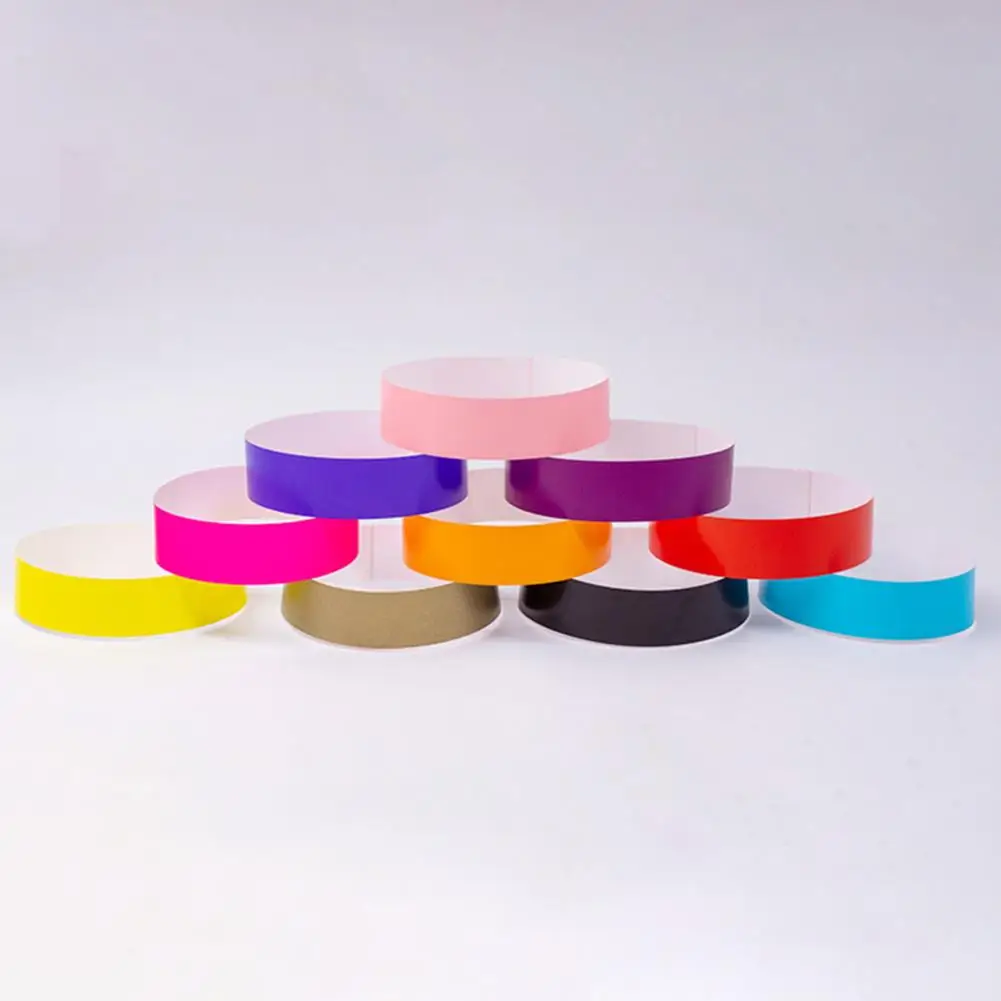 100Pcs Synthetic Paper Wristbands Disposable Waterproof Event Bands
