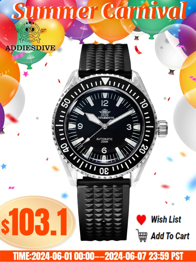 

ADDIESDIVE Men's Watch 20Bar Waterproof Sapphire Glass BGW9 Super Luminous Japan NH35A Automatic Mechanical Watches Reloj Hombre