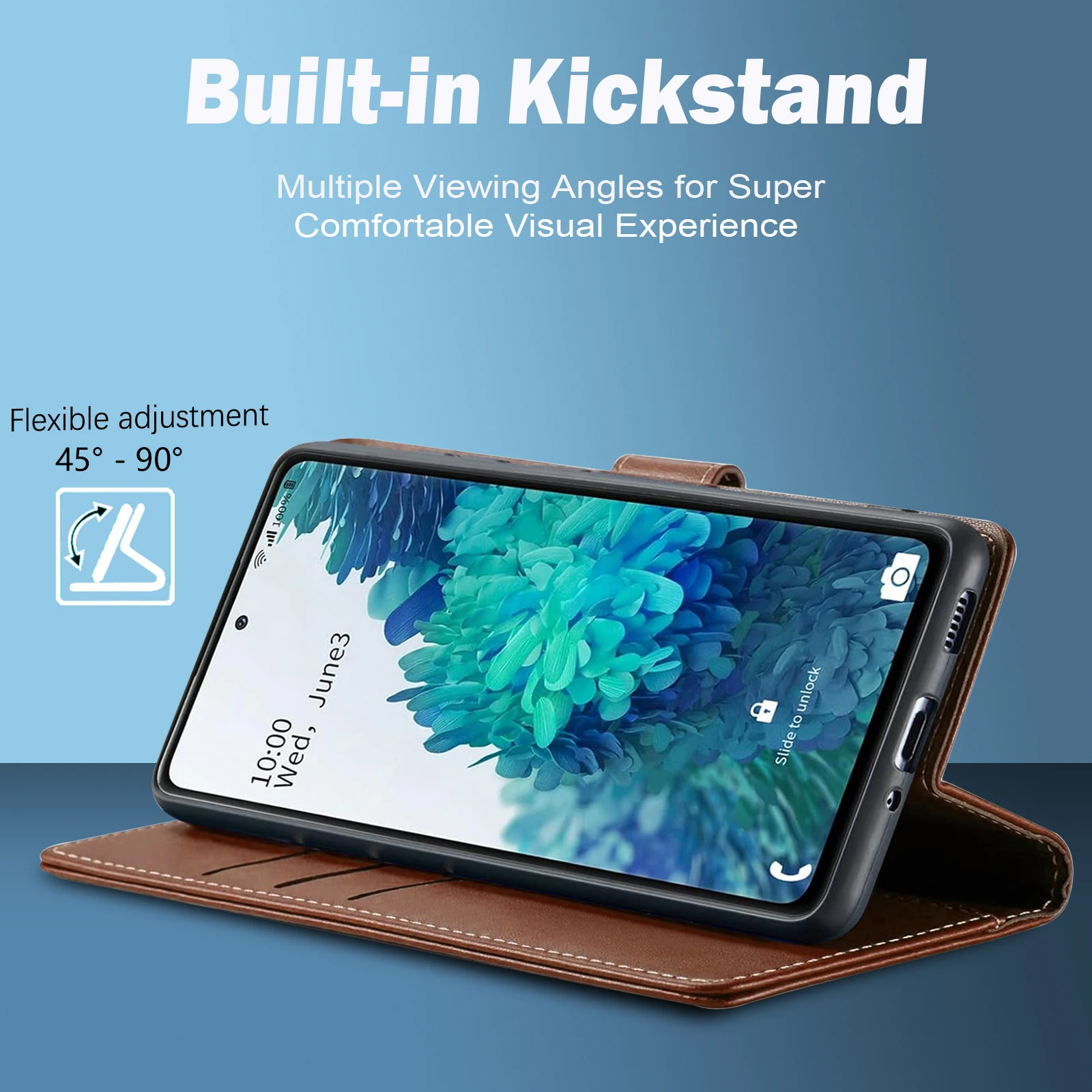 Premium Magnetic Flip Leather Wallet Case with Card Holder