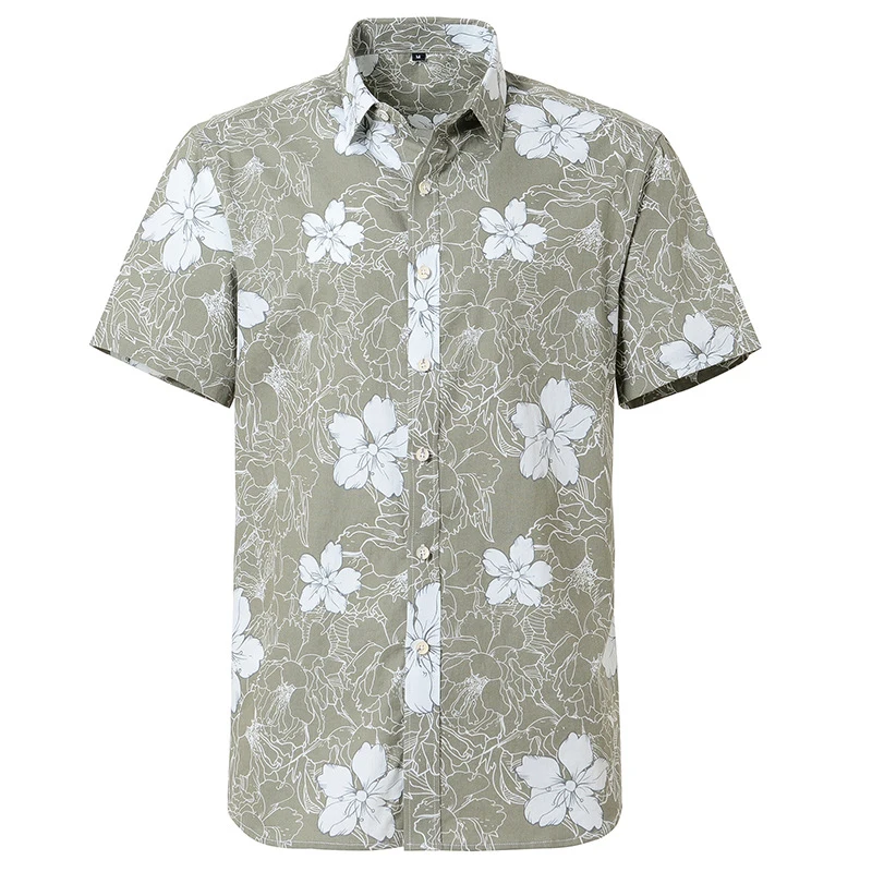 thumbnail image 1 of Camisas con gráficos de hojas y flores para hombre, ropa con estampado 3D, camisas hawaianas de playa, blusas Y2K de manga corta, ropa vintage, blusa con solapa, 1 of 5