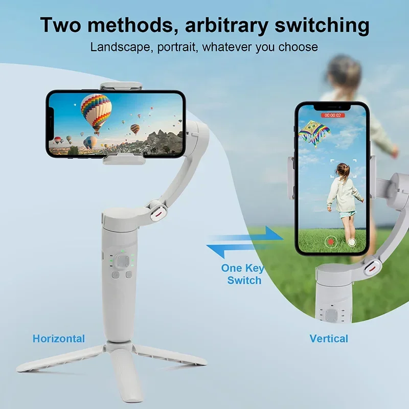 

2024 New 360 Rotation Gimbal Stabilizer Selfie Stick Desktop stabilizer tracking gimbal For Tiktok Smartphone live camera