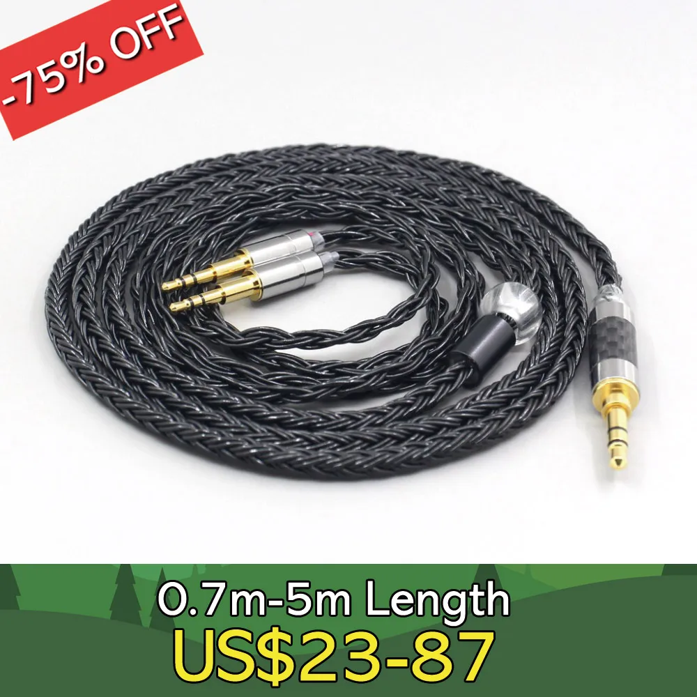

LN007410 16 Core 7N OCC Black Braided Earphone Cable For Oppo PM-1 PM-2 Planar Magnetic 1MORE H1707 Sonus Faber Pryma LN007410