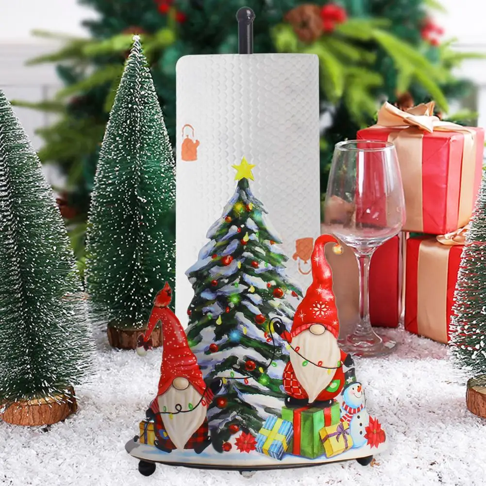 Porte-papier toilette en résine avec motif Père Noël, bonhomme de neige,  mignon peint à la main, support de papier de soie de Noël, support de  rouleau