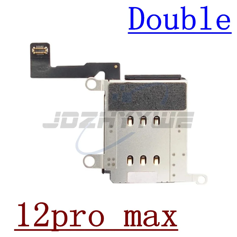 Single Double SiM Card Slot Tray Holder phone sim tray holder Reader Socket Flex Cable Replacement Parts For iPhone 11 12 Mini Pro Max SE