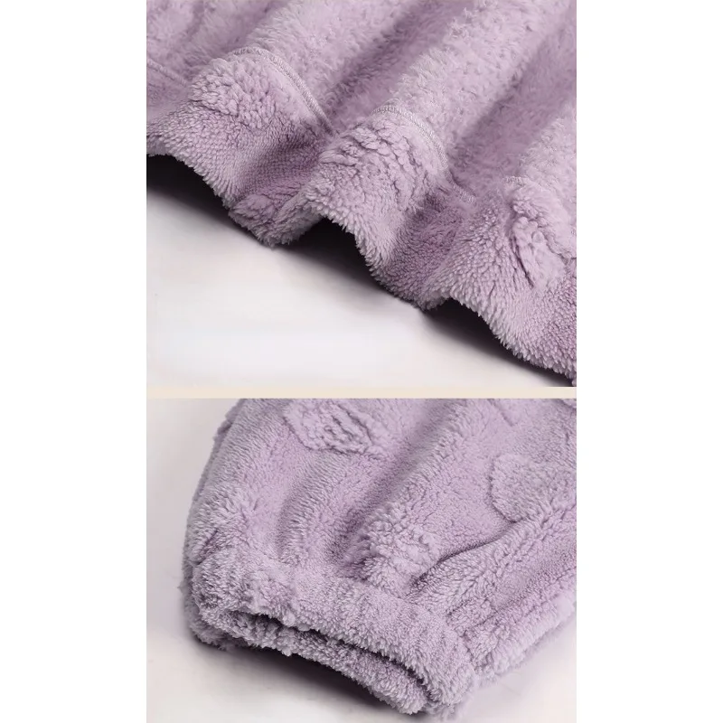2024 New Youth Flannel Pajamas Women's Coral Velvet Sweet Sleepwear Suit Girls Autumn Winter Thick Loungewear Set Leisure Nighty