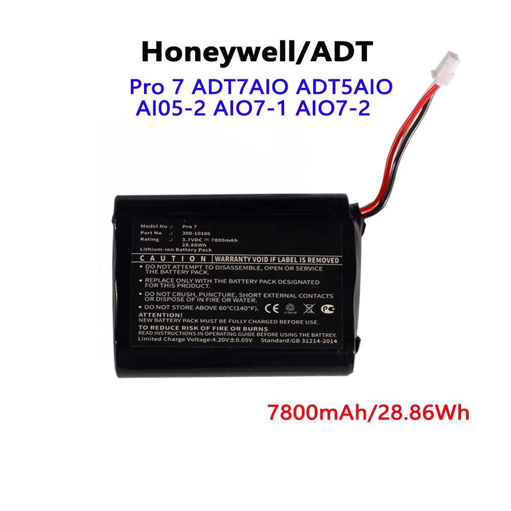 

New battery for Honeywell ADT Command Smart Security Panel ADT7AIO ADT5AIO Pro 7 AI05-2 AIO7-1 AIO7-2 300-10186, 3.7v 7800mAh.