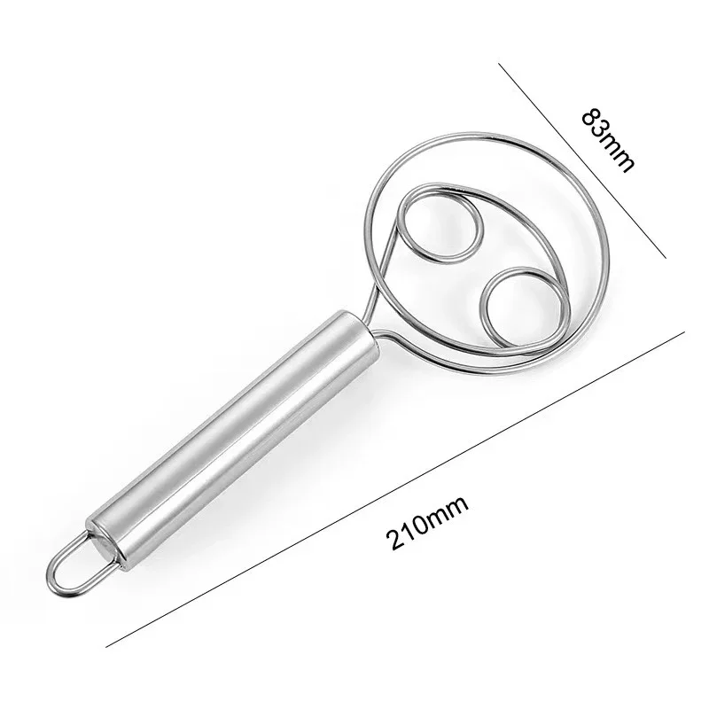 Stainless Steel Double Eye Coil Mixer Baking Tool Egg Beater Manual Dough  Powder Mixer Kitchen Whisk