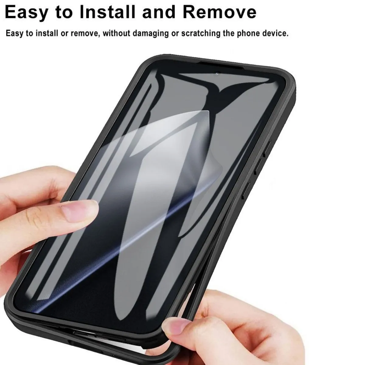360° Shockproof Phone Case with Built-in Screen Protector and Transparent Back