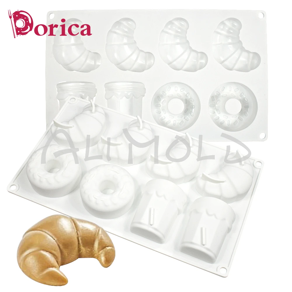 

Donut, Icecream, Croissant Silicone Mold Bread Cake Making Baking Tray Mousse Brownie Dessert DIY Cake Decorating Baking Tools