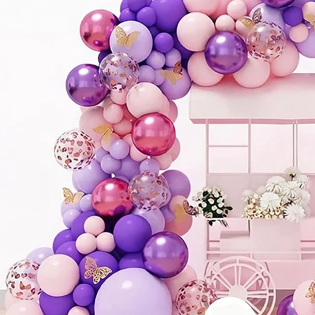 보라색 화환 세트로 마법 같은 행사 장식