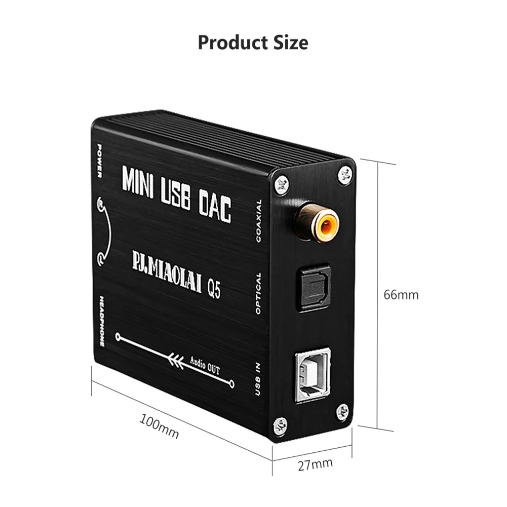 Q5 HIFI PCM2704 OTG 오디오 디코더 컴퓨터 외장 USB 사운드 카드, RCA 오디오, 광섬유, 동축 디지털 신호 출력