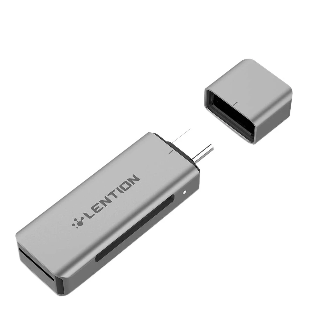 LENTION Card Reader USB C to SD/Micro-SD Type C SD 3.0 Card Adapter Compatible Laptop Card Reader for MacBook Pro,Gray