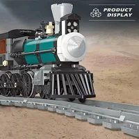 TH 10 Steam Train Model Building Blocks Bricks Technical Railroad Desktop Decoration Assembly 59001 High-Tech Kids Toys For Gift 3