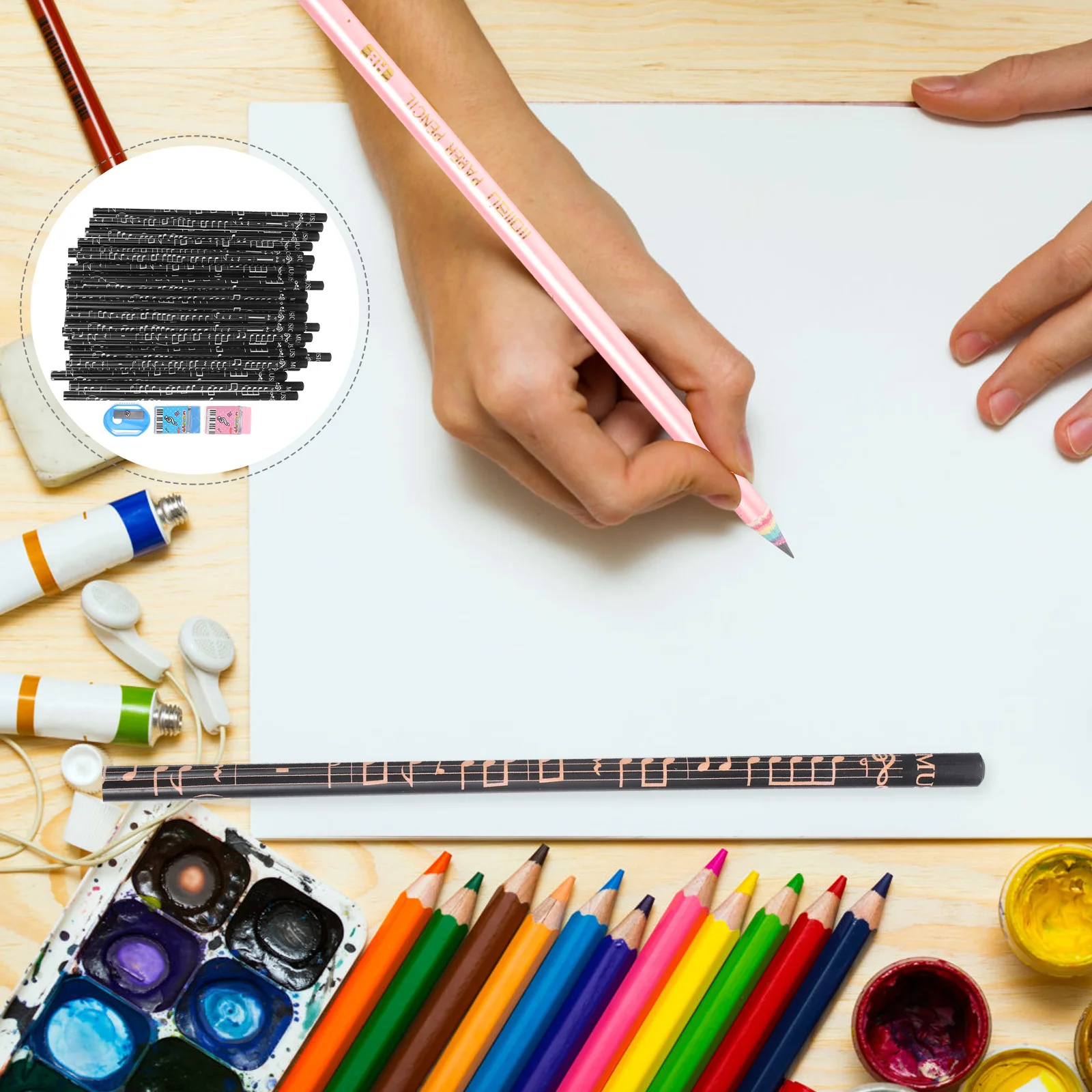 

Christmas Pencils Keyboard Erasers Bulk Wooden Sharpener Musical Music Manual Crayon Charcoal Girls Sharpeners Piano Note