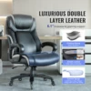 VEVOR Heavy Duty Executive Office Chair with Cutting-edge Adjustable Lumbar Support High Back PU Leather Ergonomic Office Chair 3