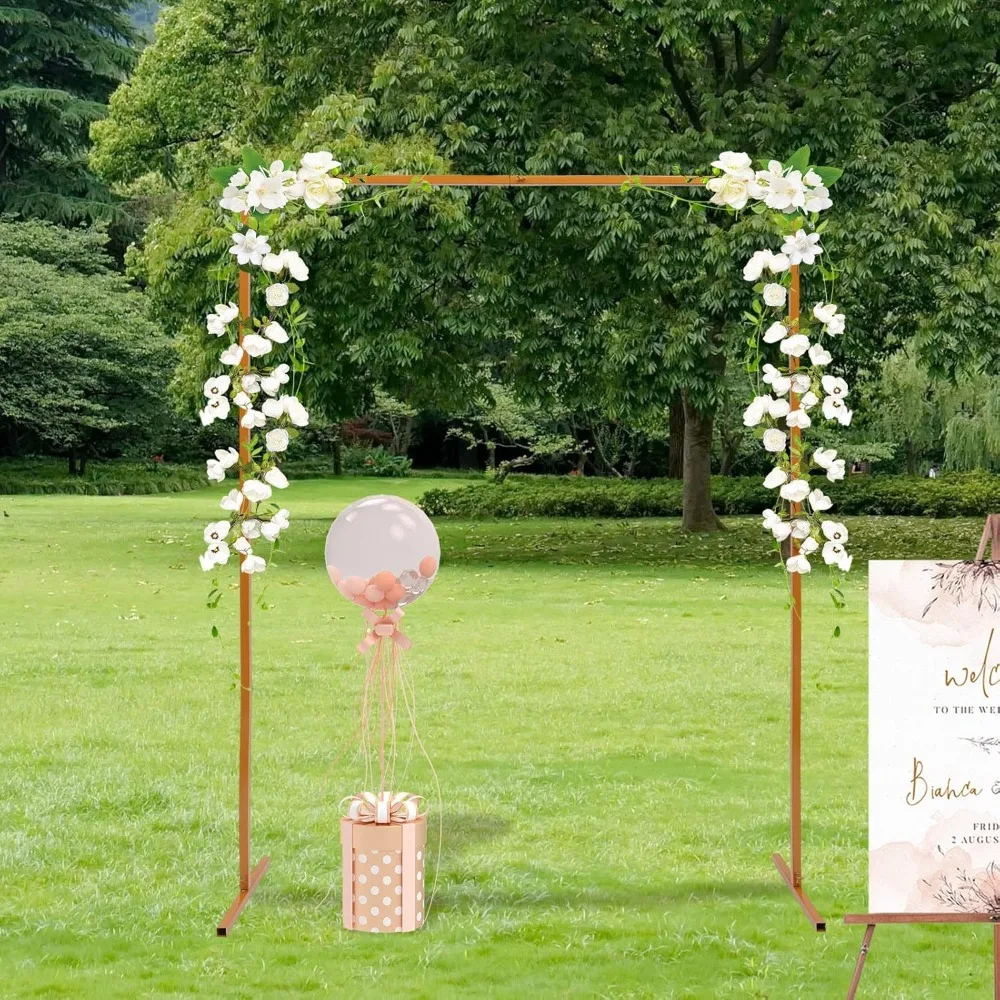 2 x 1.5 m Rectangular Yellow Wedding Arch Flower Arch Metal Wedding for Weddings Birthday Parties Graduations Banquets