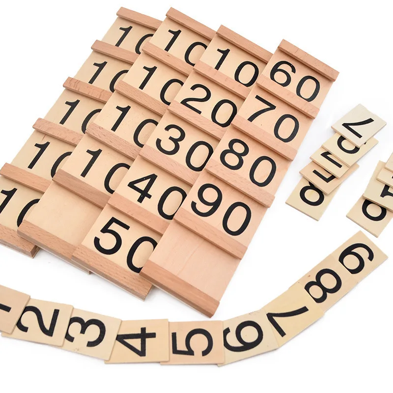 Children's Wooden Montessori Numbers 1-99 Learning Card Math Teaching Aid Preschool Children Early Education Educational Toys math toys teaching aids toys educational toys