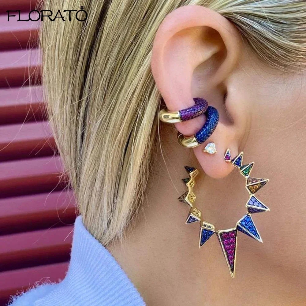 1PC Pave Crystal Ear Cuff Gold Metal Ear Clip for Women Adjustable C Shape Geometric Small Without Piercing Cuff Earring Jewelry ear clip earrings,clip earrings,ear clip,ear accessories