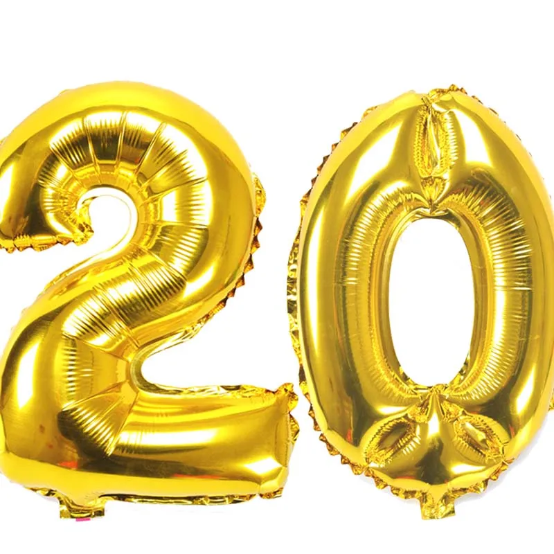 32 Inch Number Figure Foil Balloons 10 20 30 40 50 60 70 80 90 Years Adult Old Birthday Party Anniversary Decoration Air Balloon