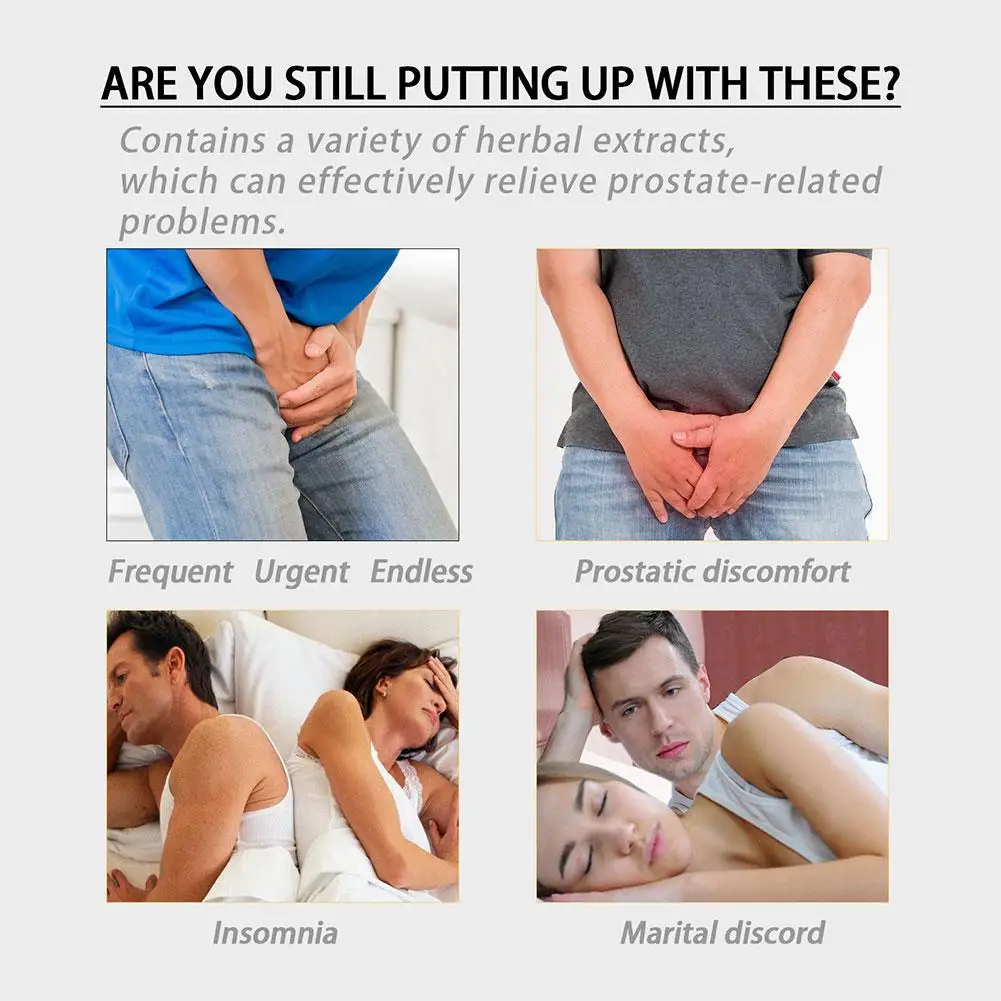 30pcs Prostate Natural Herbal Capsules Prostate Urgency Symptoms Remover Capsules For Men Soothing Body Health Care