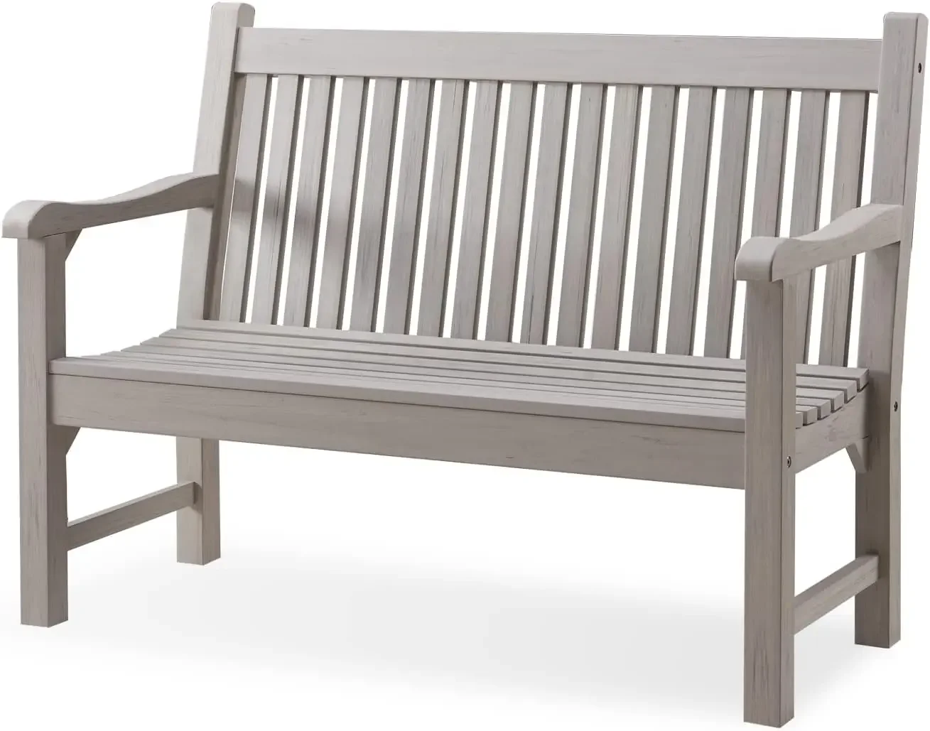 NEW-Garden Bench, 2-Person Poly Lumber Patio Bench, All-Weather Outdoor Bench That Never Rot and Fade, Memorial Bench,(Grey)