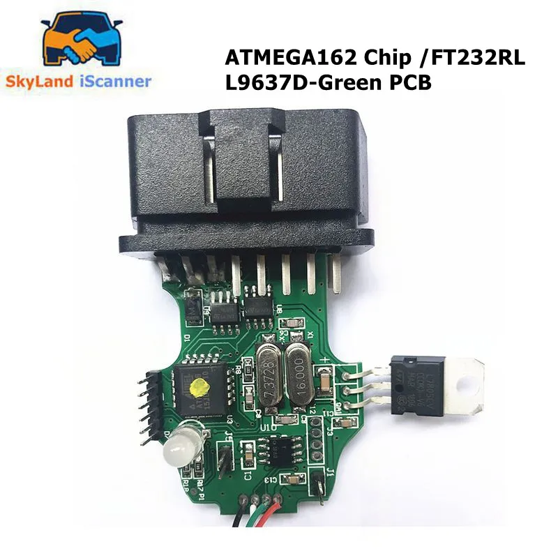 2024 Vag Com V17.8 Cavo Multi-Lingua L9637D-Green Pcb Tmega162 Chip Ft232Rl Mcp2515 Atmel740 Strumento Diagnostico Per Auto
