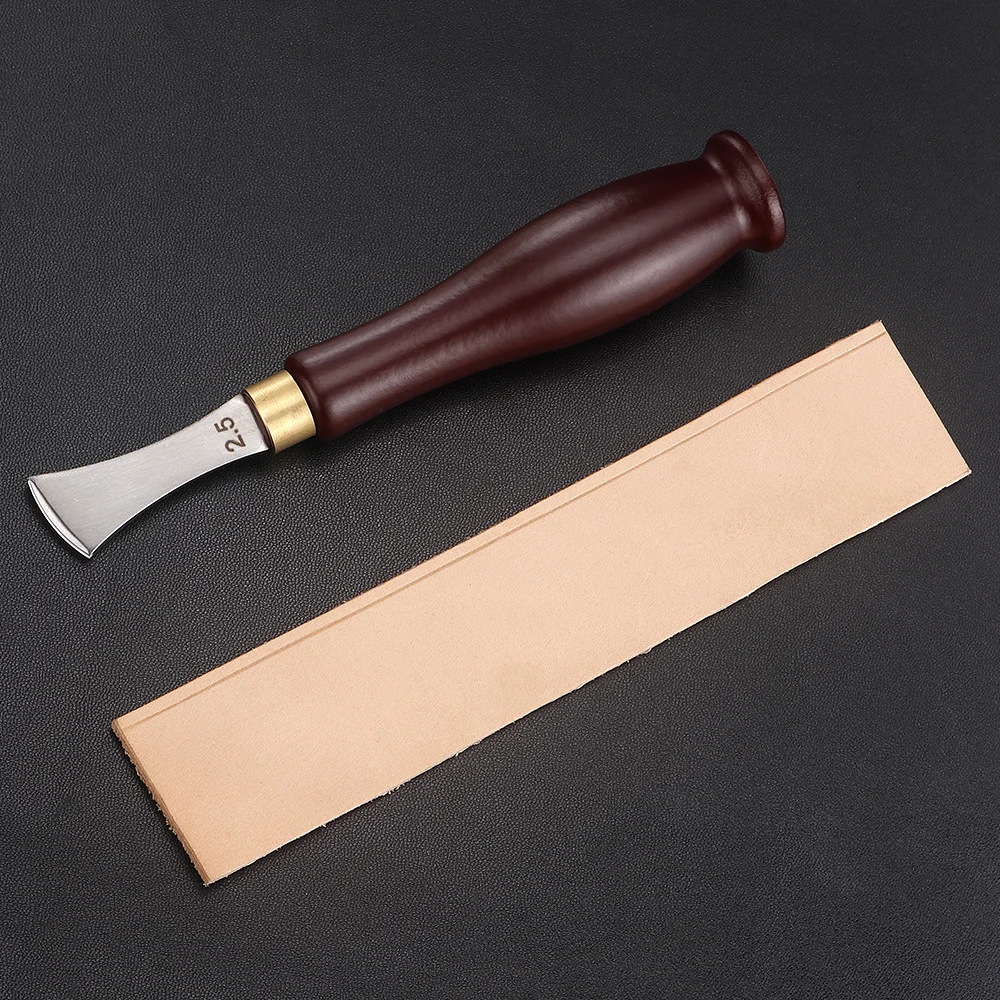 Leather Craft Tool QJH Leather Edge Creaser Line Marker Groover Trimmer With Alcohol Lamp Stainless Steel Wood Handle Creasing Tool 1.0/1.5/2/2.5mm