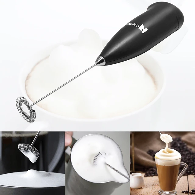 Electric Milk Frother Handheld Coffee Mixer Mini Whisk Battery