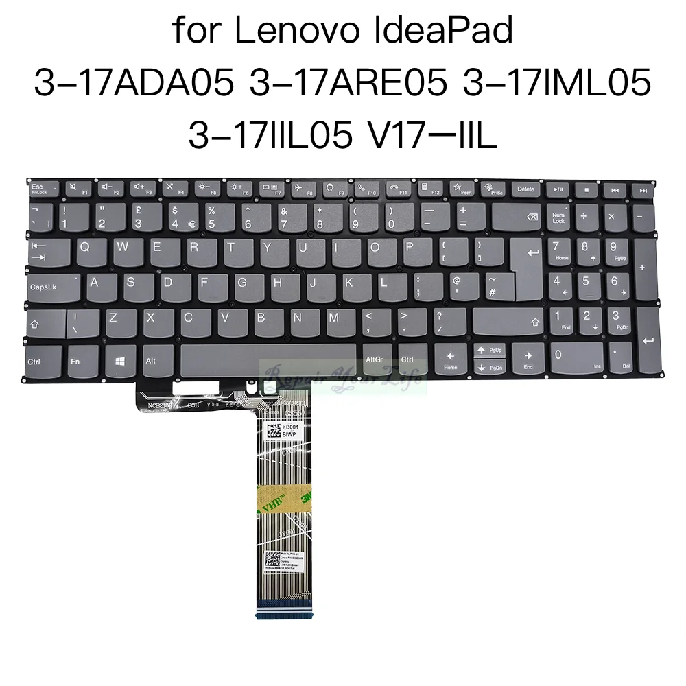 Teclado para Lenovo Ideapad 17ada05 17ada6 17adc6 317are05 17iml05 17iil05 V17i Azerty Francês