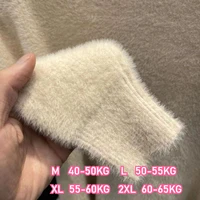 Women's Turtleneck Sweater Faux Mink Top for Women Solid Plush Thickened Warm Bottoming Shirts Basic Knitwear Thermal Pullovers - Image 6
