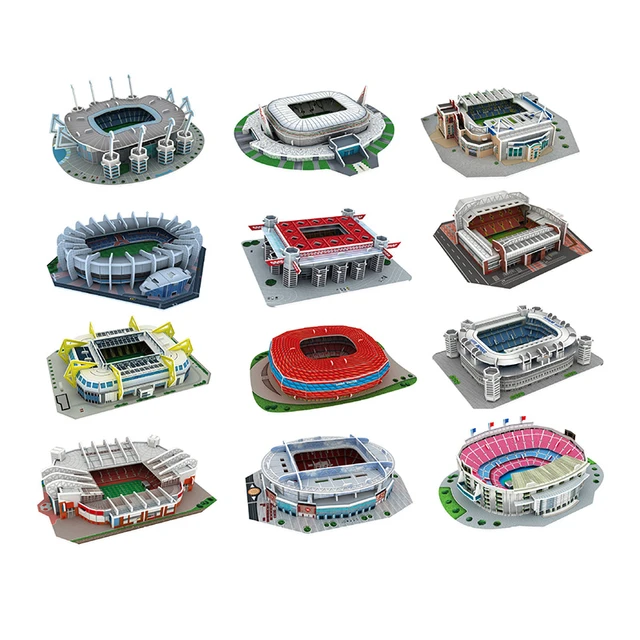 3D Paper Puzzle Juventus Stadium Real Madrid Puzzle Diy Football Field  Miniature Model Assembled Model Building