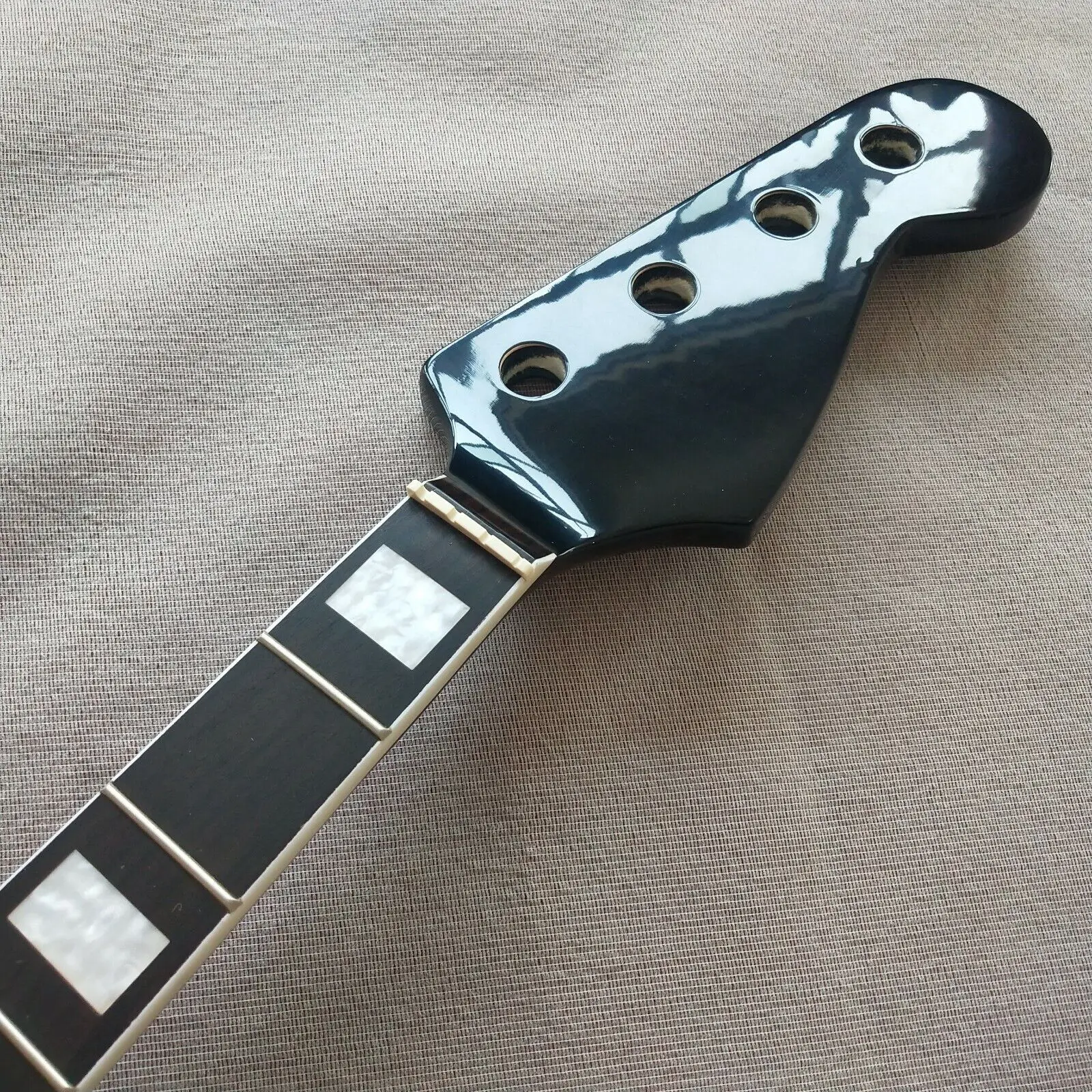 

Black Maple Jazz style Bass Guitar Neck parts 20 Fret Rosewood Fretboard Inlay