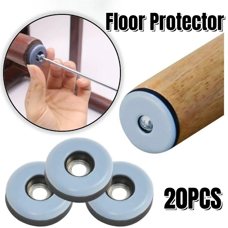 Furniture Gliders 20pcs 19/25mm Furniture Sliders Pads With Screws Glides Sliding Block Table Chair Leg Mat Carpet Hardwood Floor Protector