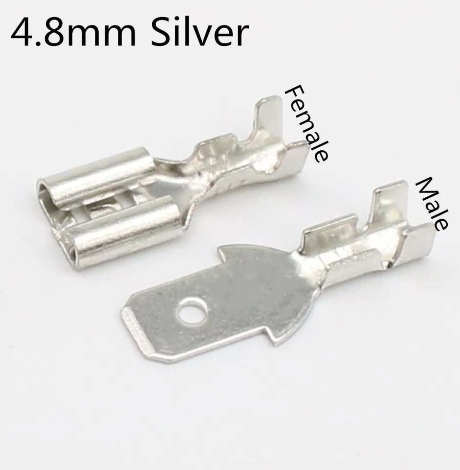 Produktbild von 50Sets Flachsteckhülsen 2,8/4,8/6,3 Mm – Faston Weibliche Crimpverbinder Aus Messing Für Kabel, Autolautsprecher & Elektrik